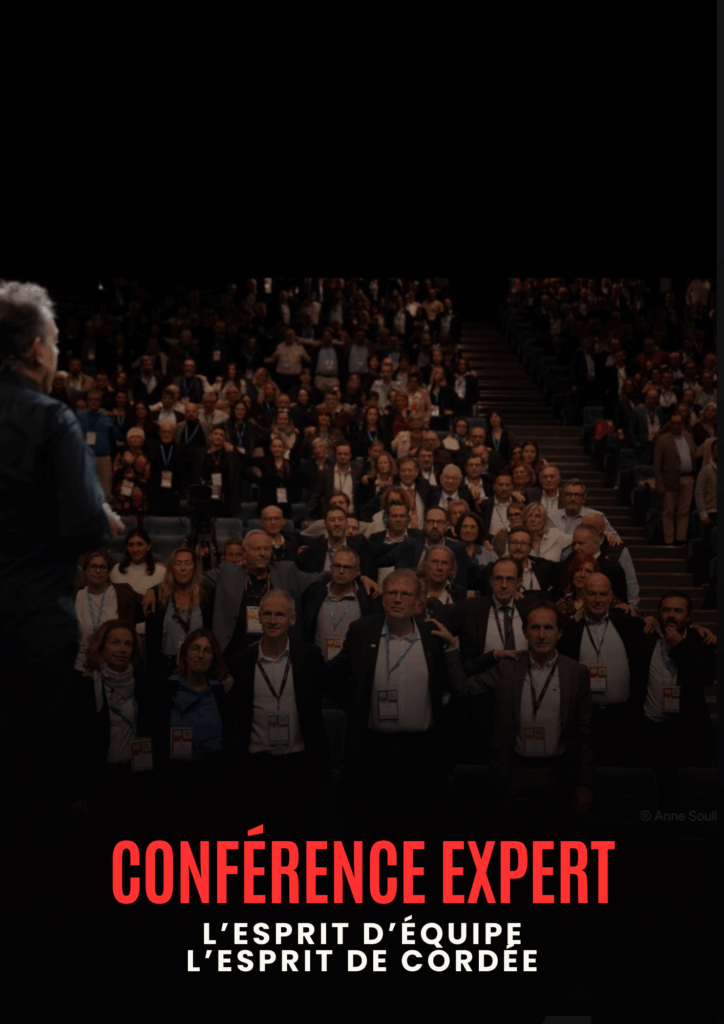 Affiche officielle de la conférence expert sur l'esprit d'équipe et l'esprit de cordée, proposée par l'agence Marie Leresteux pour le management et la cohésion d'équipe.